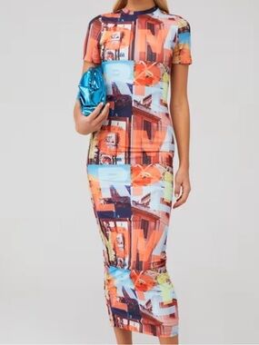 Peppermayo Into City Mesh Midi Dress size 2